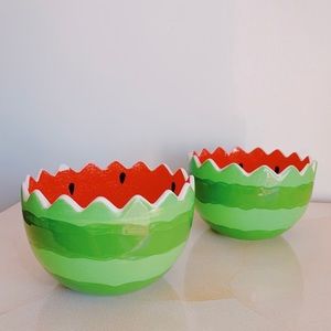 SOLD- S/2 Discontinued Watermelon Bowls